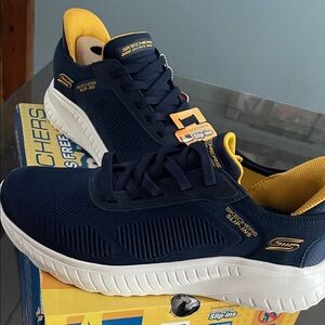 Skechers Blue and Gold Slip-Ins Shoes